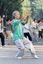 Group practice Tai Chi in Ritan Park, Beijing, China